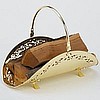 POLISHED BRASS WOOD BASKET
