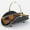 BLACK BASKET w BRASS TRIM
