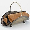 ANTIQUE BRASS WOOD BASKET