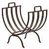 BRONZE LOG RACK w PEBBLE FINISH