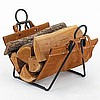 LOG RACK w LEATHER CARRIER